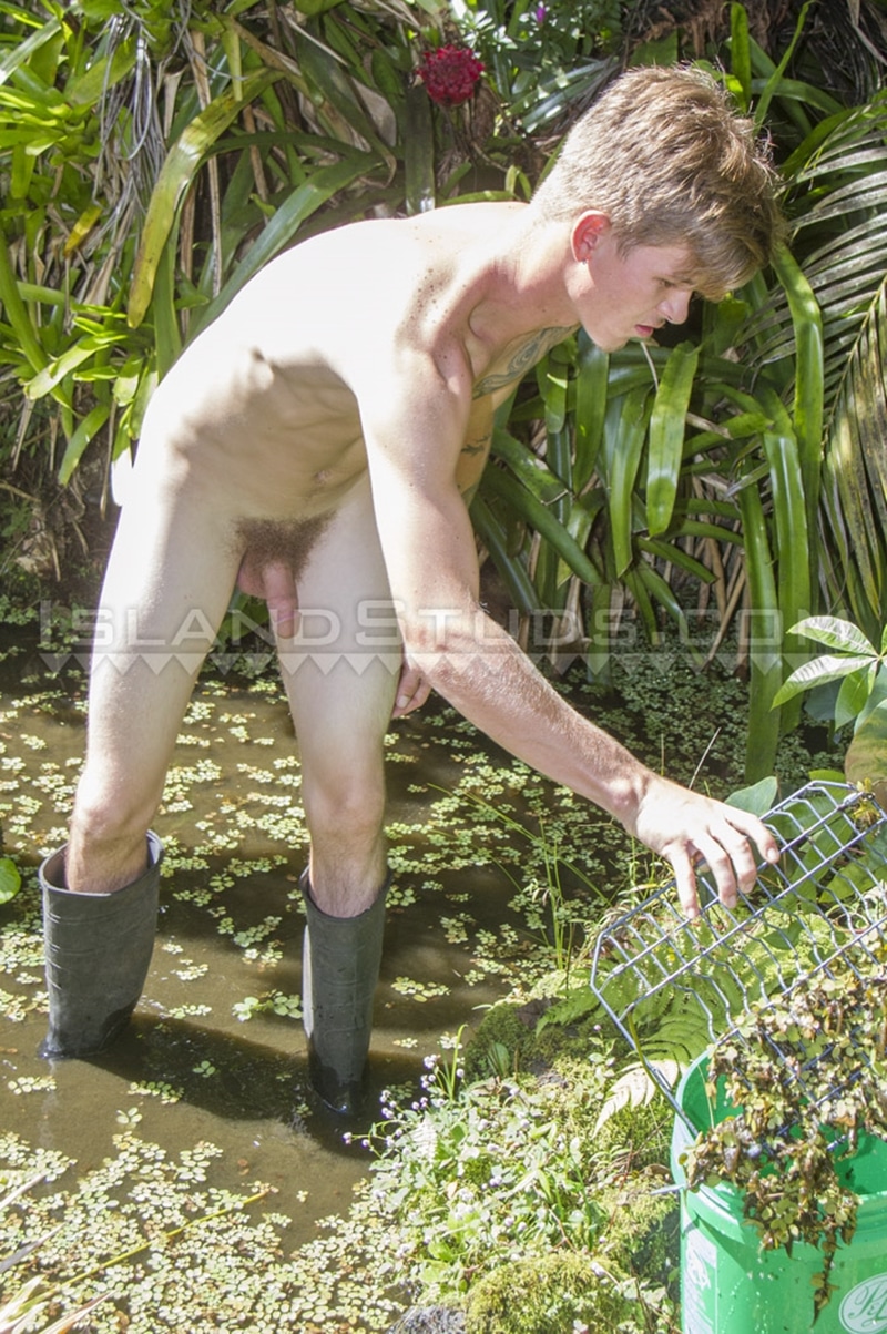 Sexy young guy Island Studs Jeffrey strips down wellies as He jerks out a huge jizz load 3 gay porn image - Sexy young guy Island Studs Jeffrey strips down to his wellies as He jerks out a huge jizz load